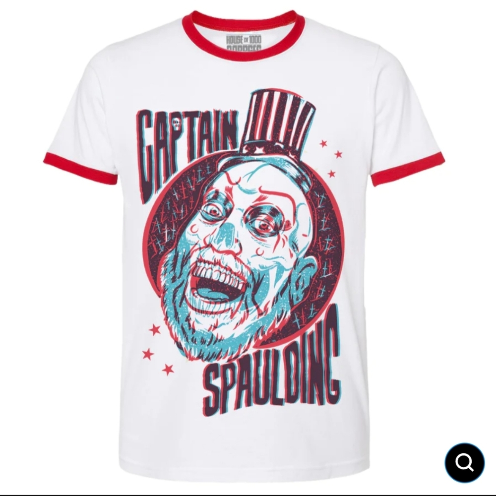Horror Threads House Of 1000 Corpses "3D Captain Spaulding" Ringer T-Shirt